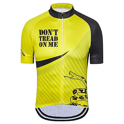 

21Grams Men's Short Sleeve Cycling Jersey Summer Spandex Polyester Black / Yellow American / USA Snake National Flag Bike Jersey Top Mountain Bike MTB Road Bike Cycling UV Resistant Quick Dry