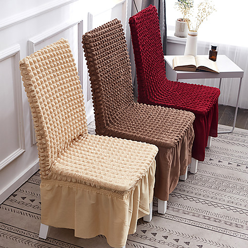 

Nordic Simple Style Plain Color Thick High Elastic Band Skirt Household Chair Set Table Chair Cover Four Seasons