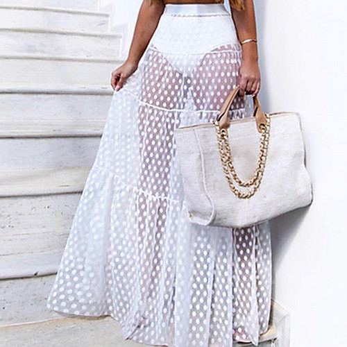 

Women's Swing Skirts - Solid Colored White Black S M L