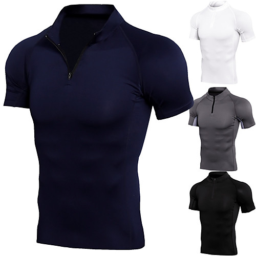

JACK CORDEE Men's Short Sleeve Compression Shirt Running Shirt Running Base Layer Quarter Zip Tee Tshirt Athletic Summer Quick Dry Breathable Soft Running Active Training Jogging Sportswear Solid