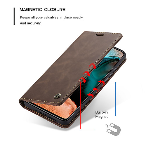 

CaseMe New Retro Leather Magnetic Flip Case For Xiaomi Redmi K30 / K30 Pro With Wallet Card Slot Stand Cover