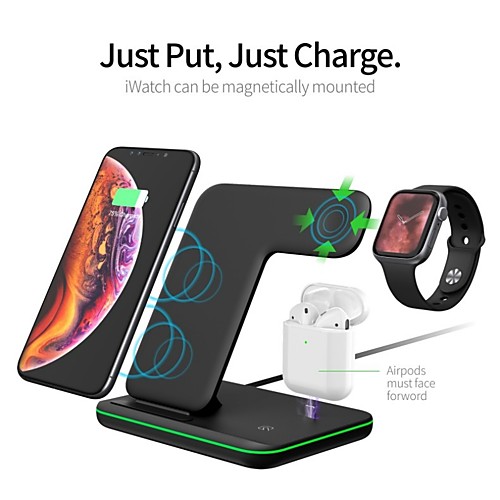

Fast Charger / 3 in 1 Wireless Chargers / Wireless Charger LED Lights / with Cable / Multi-Output Fast Charger ROHS