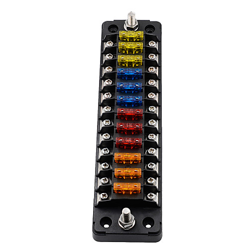 

32V FB1904 12-way one-in-one-out car fuse box regardless of positive and negative (with 24 fuse pieces) / flame retardant / high and low temperature resistant / double delivery