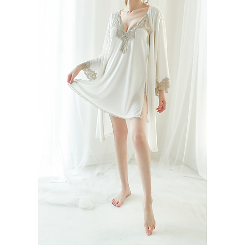 

Women's Backless Cut Out Mesh Sexy Suits Nightwear Jacquard Solid Colored Green / White / Black One-Size / Lace / Lace