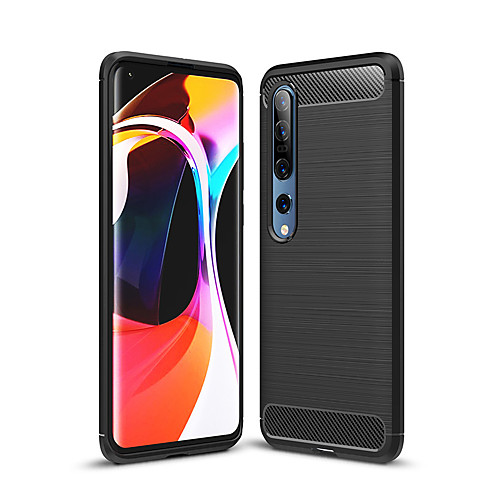 

Naxtop Carbon Fiber Brushed Soft Bumper Back Cover Full Protective Phone Case For Xiaomi Mi Note 10 Pro / Redmi K30 Note 8T CC9 Pro