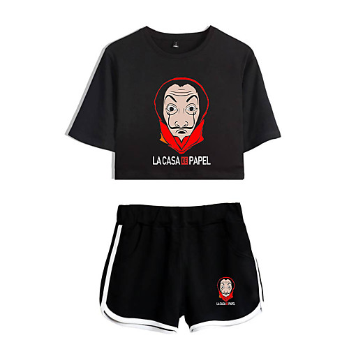 

Inspired by la casa de papel Dali Pants Cosplay Costume Pure Cotton Print Printing Shorts For Women's / T-shirt