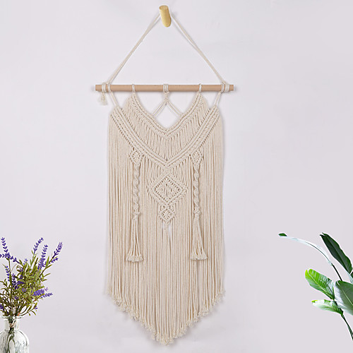 

Hand Woven Macrame Wall Tapestry Bohemian Boho Art Decor Blanket Curtain Hanging Home Bedroom Living Room Decoration Nordic Handmade Tassel Cotton
