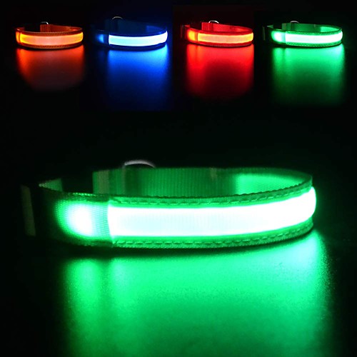 

Cat Dog Collar Training Collar Light Up Collar LED Lights Waterproof Rechargeable Safety Adjustable Reflective Nylon White Blue Pink Green