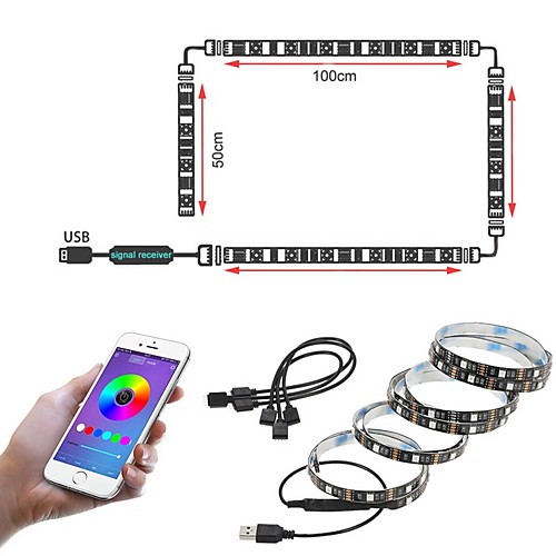 

1m Flexible LED Light Strips 30 LEDs 5050 SMD 10mm Multi Color Decorative TV Background Tiktok LED Strip Lights 5 V