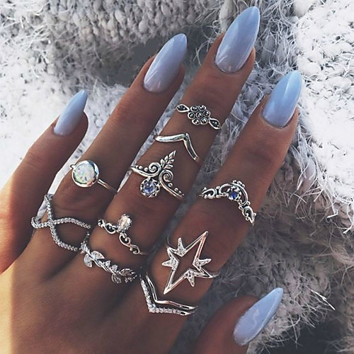 

Band Ring Silver Alloy Elegant Ethnic Holiday 1 set Adjustable / Women's
