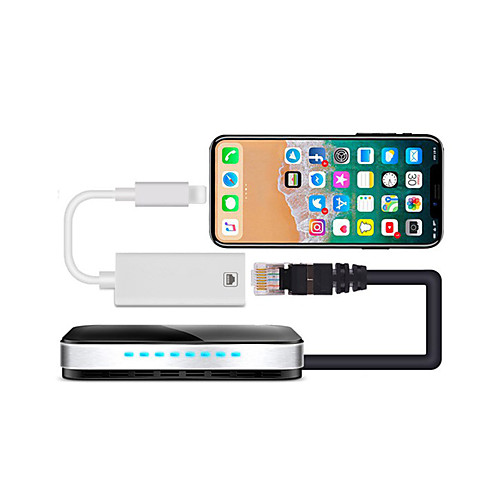 

Lightning Adapter 2 A 0.2m(0.65Ft) With Ethernet / Quick Charge PVC(PolyVinyl Chloride) USB Cable Adapter For iPhone