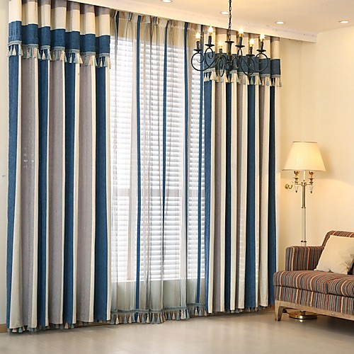 

Two Panel Modern Minimalist Stitching Style Living Room Bedroom Dining Room Children's Room Chenille Striped Jacquard Curtains