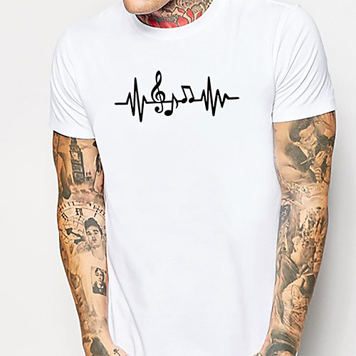 

Men's T shirt Shirt Graphic Solid Colored Print Short Sleeve Daily Slim Tops Cotton Business Basic Round Neck White Red Black / Sports