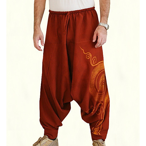 

Men's Basic Harlem Pants Harem Pants Solid Colored Full Length Black Blue Red Brown