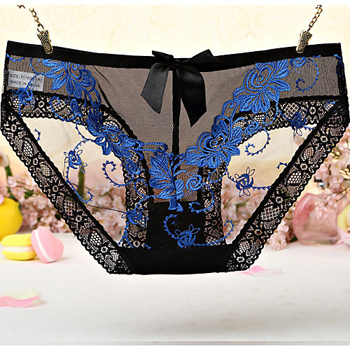 

Women's Normal Flower / Cut Out / Lace Brief Micro-elastic Mid Waist 1 PC Purple One-Size / Bow / Bow