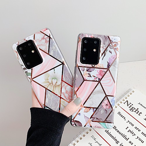 

Case for Samsung scene map Samsung Galaxy S20 S20 PLUS S20Ultra marble flower pattern plating diamond TPU material IMD process all-inclusive phone case