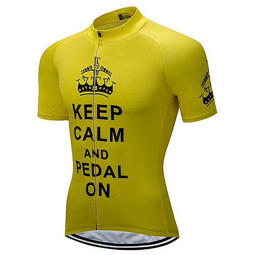 

21Grams Men's Short Sleeve Cycling Jersey Summer Purple Yellow Pink Solid Color Crown Bike Jersey Top Mountain Bike MTB Road Bike Cycling UV Resistant Quick Dry Breathable Sports Clothing Apparel