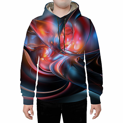 

Men's Plus Size Pullover Hoodie Sweatshirt Geometric Abstract 3D Hooded Daily Going out 3D Print 3D Print Casual Hoodies Sweatshirts Rainbow