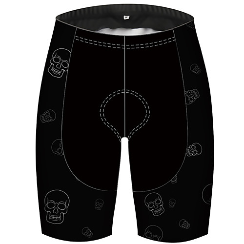 

21Grams Men's Cycling Shorts Summer Spandex Polyester Bike Shorts Pants Padded Shorts / Chamois Ultraviolet Resistant Quick Dry Breathable Sports Sugar Skull Solid Color Skull Black Mountain Bike MTB