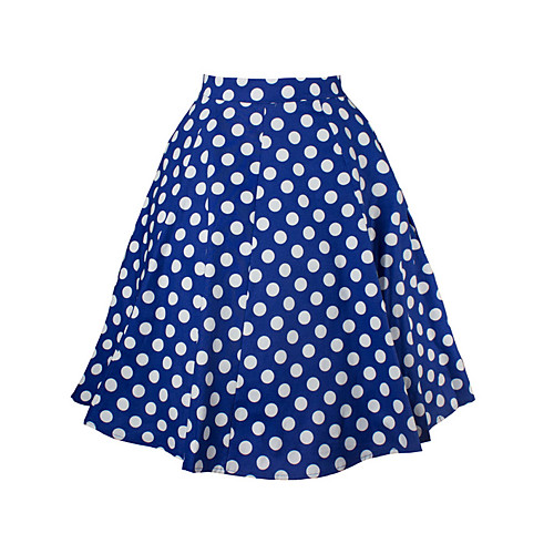 

Women's Basic Skirts Polka Dot White Black Blue