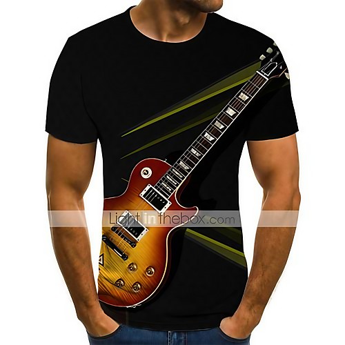

Men's T shirt Shirt Graphic Geometric 3D Plus Size Pleated Print Short Sleeve Daily Tops Streetwear Exaggerated Round Neck Rainbow