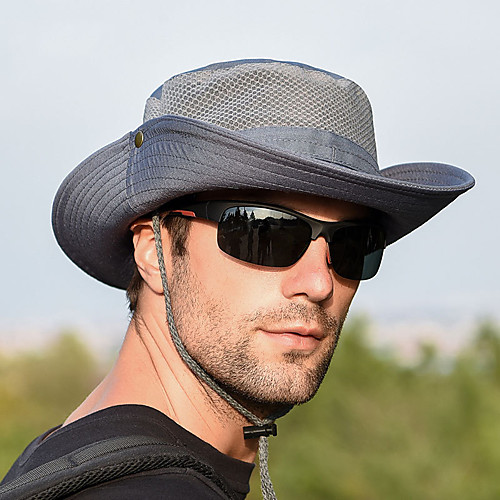 

Men's Sun Hat Fishing Hat Fisherman Hat Hiking Hat 1 PCS Winter Outdoor Portable Sunscreen UV Resistant Ultraviolet Resistant Hat Solid Color Cotton Army Green Grey Champagne for Camping / Hiking