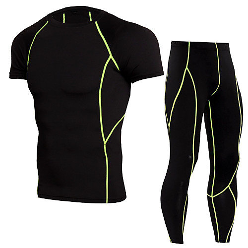 

JACK CORDEE Men's 2 Piece Activewear Set Workout Outfits Compression Suit Athletic Athleisure Short Sleeve Thermal Warm Moisture Wicking Breathable Gym Workout Running Active Training Jogging