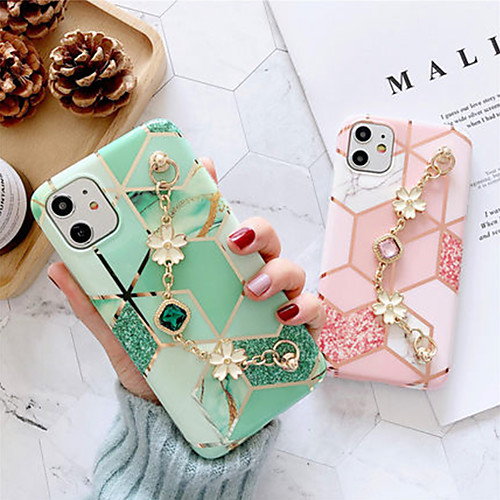 

iPhone11Pro Max Early Spring Cherry Blossom Rhinestone Women's Fashion Bracelet Mobile Phone Case XS Max Half Pack Anti-fall Silicone Protective Cover 6/7 / 8Plus Protective Case