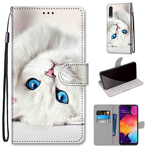 

Case For Samsung Galaxy S20 / S20 Plus / S20 Ultra Wallet / Card Holder / with Stand White Cat PU Leather / TPU for A51 / A71 / A81 / A91 / A01 / A21 / A50(2019) / A30s(2019) / A30(2019)