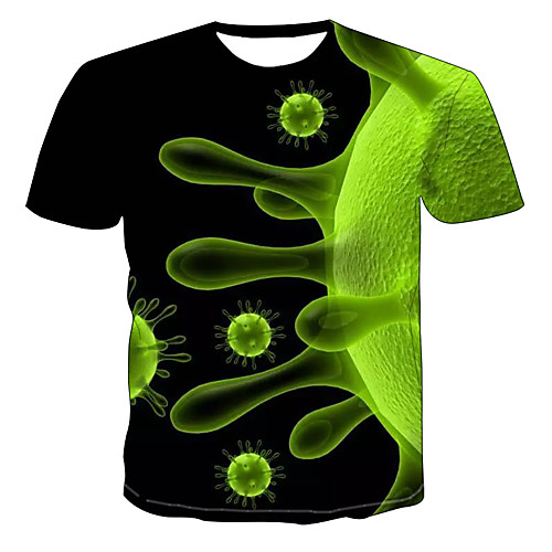 

Men's T shirt Graphic Geometric 3D Plus Size Print Short Sleeve Daily Tops Basic Black