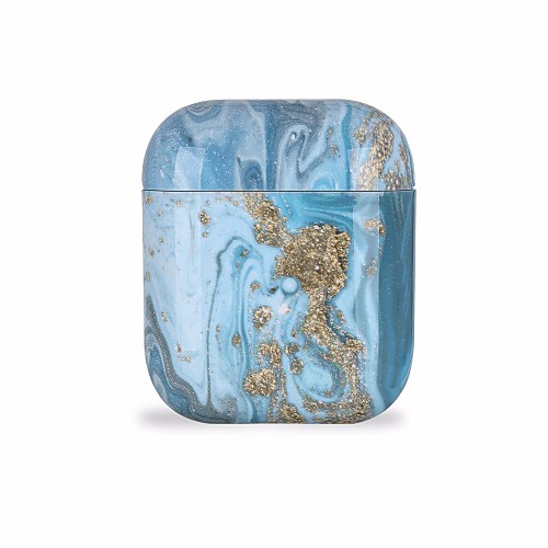 

Glossy color marble airpods case 2 generation wireless Bluetooth headset hard shell PC water stick