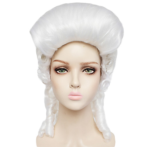 

Duchess Cosplay Wigs Men's Women's Asymmetrical 16 inch Heat Resistant Fiber Curly White Adults' Anime Wig