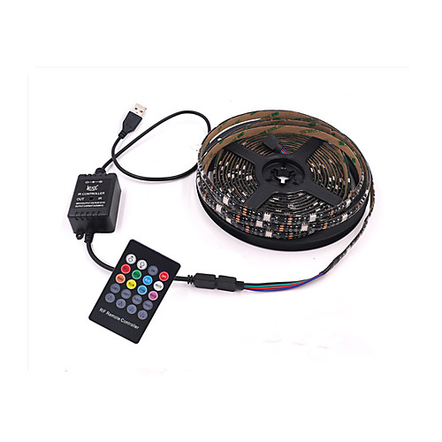 

5m Flexible LED light strips RGB Tiktok Lights Remote Controls 150 LEDs SMD5050 10mm 1 24Keys Remote Controller 1 set RGB Tiktok Lights Halloween Christmas Waterproof USB Decorative USB Powere
