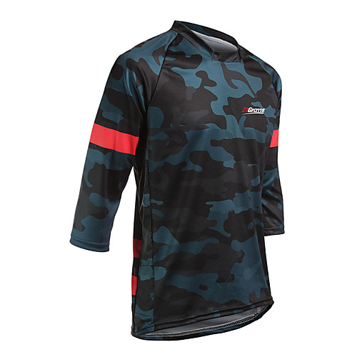 

21Grams Men's Long Sleeve Cycling Jersey Downhill Jersey Dirt Bike Jersey Summer Spandex Polyester Yellow Red Solid Color Camo / Camouflage Bike Jersey Top Mountain Bike MTB Road Bike Cycling UV