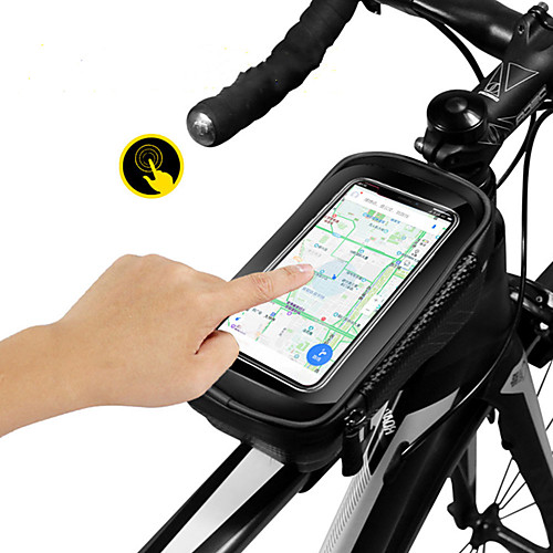 

Cell Phone Bag Bike Frame Bag Top Tube 6.2 inch Cycling for All Phones Similar Size Phones Black Black-Red Recreational Cycling