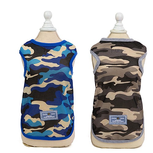 

Dog Vest Camouflage Casual / Daily Dog Clothes Puppy Clothes Dog Outfits Blue Green Costume for Girl and Boy Dog Polyester S M L XL XXL