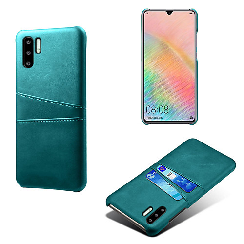 

Case For Huawei Huawei P30 / Huawei P30 Pro Card Holder / Shockproof Back Cover Solid Colored PU Leather / PC