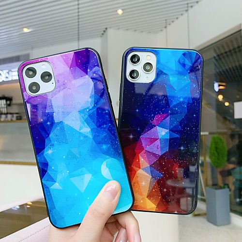 

Phone Case For Apple Back Cover iPhone 11 iPhone XR iPhone 11 Pro iPhone 11 Pro Max iPhone XS Max iphone 7/8 iphone X / XS Mirror Color Gradient sky Geometric Pattern TPU