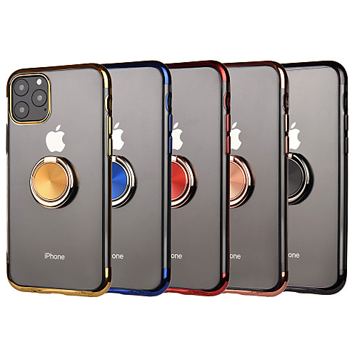 

Case For Apple iPhone 11 /11 Pro /11 Pro Max/XS Max/XS/XR/X/8P/7P/8/7 Shockproof / Plating / Ring Holder Back Cover Transparent TPU