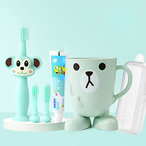 

360 Degree Children's Toothbrush 5-piece Set Infant Training Safe Design Soft Healthy Silicone Brushing Teeth 1set