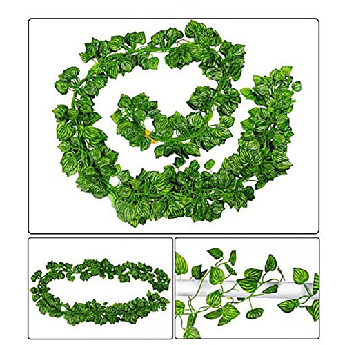 

Rattan Artificial Ivy Leaf Garland Plants Vine for Hanging Wedding Garland Fake Foliage Flowers Home Kitchen Garden Office Wedding Wall Decor 1 Pack 200X10CM as whole