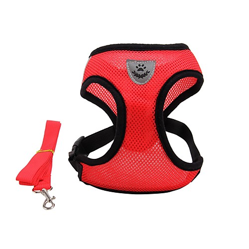 

Cat Harness Leash Hands Free Leash Portable Mini Walking Adjustable / Retractable Solid Colored Net Shih Tzu Chihuahua Baby Pet Black Red Blue Pink Orange