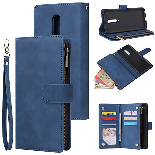 

Case For Oneplus 7 / Oneplus 7 pro / one plus 7T Wallet / Card Holder / Shockproof Full Body Cases Solid Colored PU LeatherCase For Oneplus 7T Pro