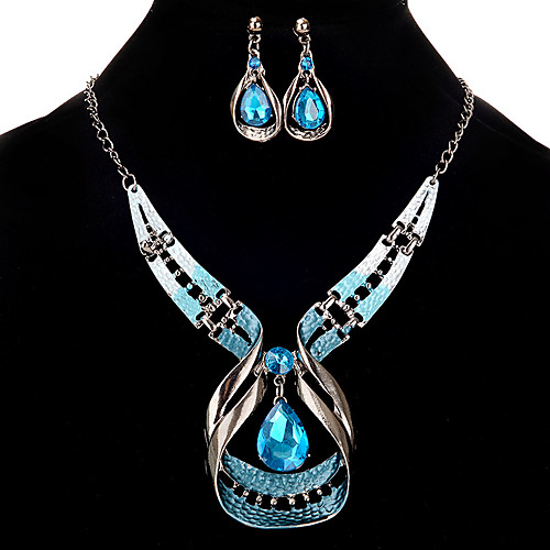 

Women's Jewelry Set Hollow Out Rhinestone Earrings Jewelry Silver For Festival