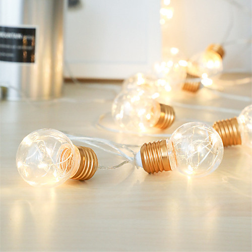 

LED Festoon Party Lights Outdoor Garland String Waterproof Fairy Lights 4M 10 Bulbs for Wedding Events Lights Garden Party Bar Bistro Decor Lighting Decor Warm White Lighting IP65 AA Battery Power