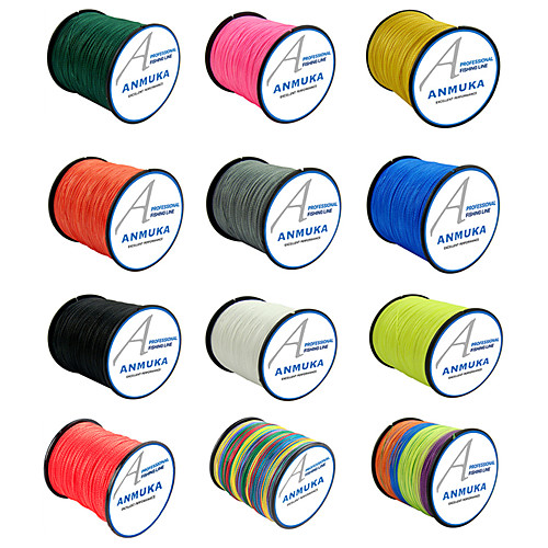 

PE Braided Line Dyneema Superline 4 Strands Abrasion Resistant Fishing Line 300M / 330 Yards Yellow, Red, Fuchsia