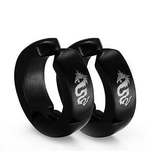 

Men's Hoop Earrings Earrings Huggie Earrings Fashion Titanium Steel Earrings Jewelry Black For Christmas Gifts Party Casual Daily
