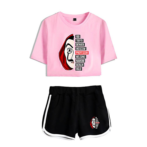 

Inspired by la casa de papel Dali Pants Cosplay Costume Pure Cotton Print Printing Shorts For Women's / T-shirt