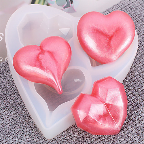 

1pcs Silicone Diy Crystal Epoxy Love Triple Silicone Mold