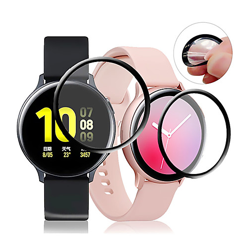

3 Pcs Smartwatch Screen Protector for Samsung Galaxy Watch Active /Watch Active 2 Anti-Scratch 3D Protective Full Coverage Tempered Glass Screen Film